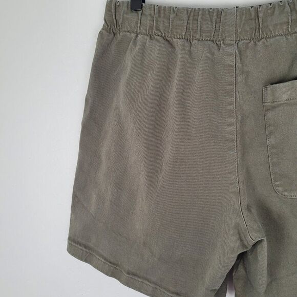 Everlane The Easy Short Organic Cotton Stretch Twill Elastic Waist Green Size M - Picture 6 of 10